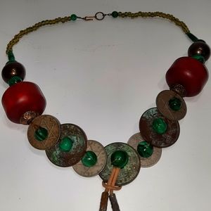 British West African Coin Statement Necklace